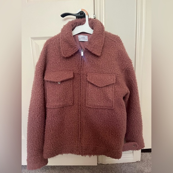 Urban Outfitters Pink Sherpa Oversized Coat - Picture 1 of 6